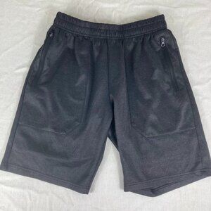 Youth Boys Black Shorts Size M (10–12) Zipper Pockets – See Measurements